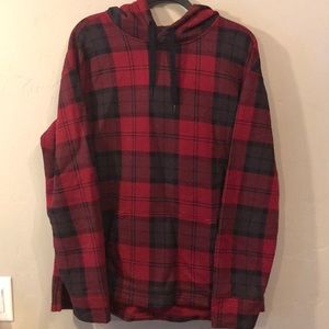 Hollister red plaid Hoodie